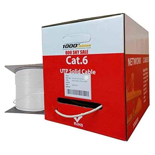  550MHZ CAT6 PLENUM 1000FT Bulk UTP CABLE by 1000FTCables Grey