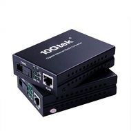 10Gtek Gigabit Ethernet Media Converter, a Pair of Bi-Directional Single Mode SC Fiber Converter, 1000Base-LX to 10/100/1000Base-Tx, up to 20km