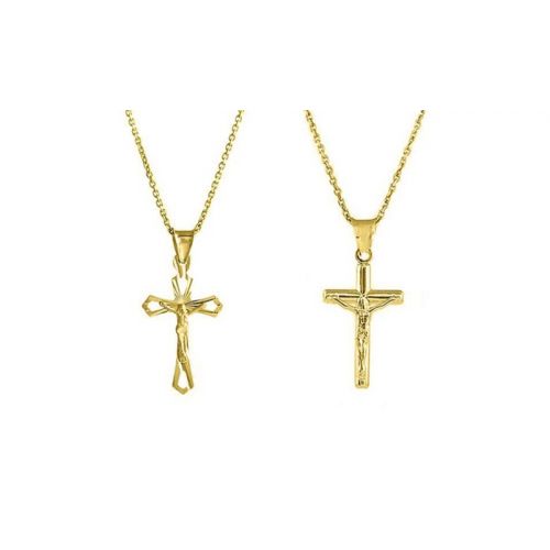  10K Yellow Gold Cross Necklace by Verona