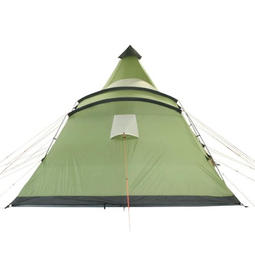  10T Outdoor Equipment 10T Campingzelt Navaho 5 wasserdichtes Tipi Tunnelzelt 5 Mann Schlafkabine Vordach Bodenwanne Gruen