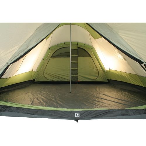  10T Outdoor Equipment 10T Campingzelt Navaho 5 wasserdichtes Tipi Tunnelzelt 5 Mann Schlafkabine Vordach Bodenwanne Gruen