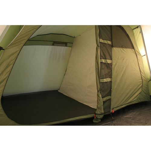  10T Outdoor Equipment 10T Campingzelt Navaho 5 wasserdichtes Tipi Tunnelzelt 5 Mann Schlafkabine Vordach Bodenwanne Gruen