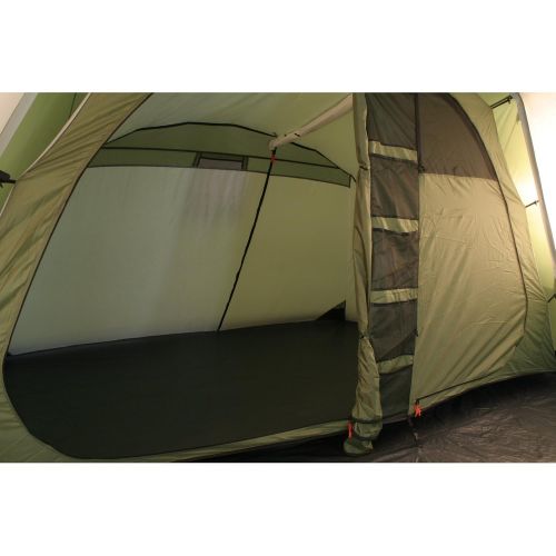  10T Outdoor Equipment 10T Campingzelt Navaho 5 wasserdichtes Tipi Tunnelzelt 5 Mann Schlafkabine Vordach Bodenwanne Gruen