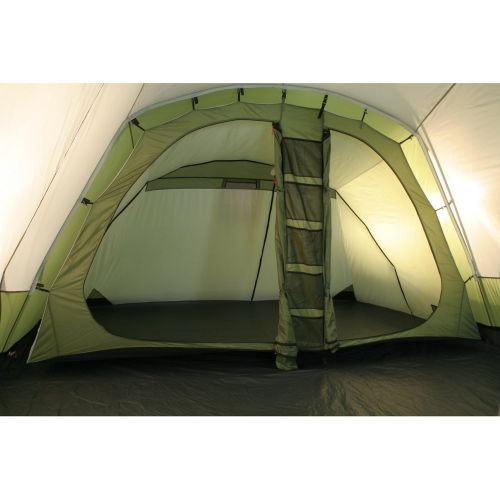  10T Outdoor Equipment 10T Campingzelt Navaho 5 wasserdichtes Tipi Tunnelzelt 5 Mann Schlafkabine Vordach Bodenwanne Gruen