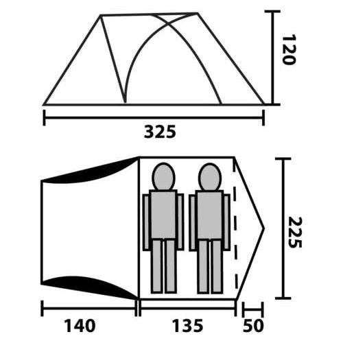  10T Outdoor Equipment 10T Zelt ProBike 2 Mann Kuppelzelt Trekkingzelt Fahrradzelt leichtes Campingzelt wasserdicht 5000mm