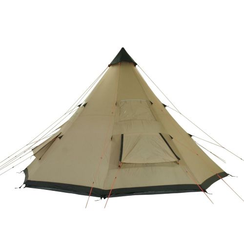  10T Outdoor Equipment 10T Campingzelt Shoshone 500 wasserdichtes XXL Tipi Zelt 5 - 10 Mann Indianerzelt Ø 5m + Sonnensegel