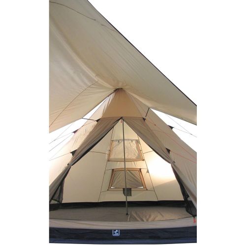  10T Outdoor Equipment 10T Campingzelt Shoshone 500 wasserdichtes XXL Tipi Zelt 5 - 10 Mann Indianerzelt Ø 5m + Sonnensegel