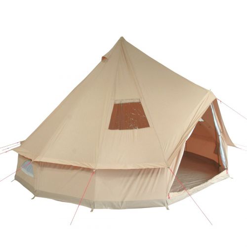  10T Outdoor Equipment 10T Camping-Zelt Desert 10+ wasserdichtes Familienzelt Tipi aus Baumwoll-Mischgewebe + Sonnendach