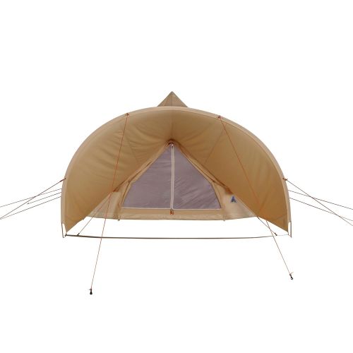  10T Outdoor Equipment 10T Camping-Zelt Desert 10+ wasserdichtes Familienzelt Tipi aus Baumwoll-Mischgewebe + Sonnendach