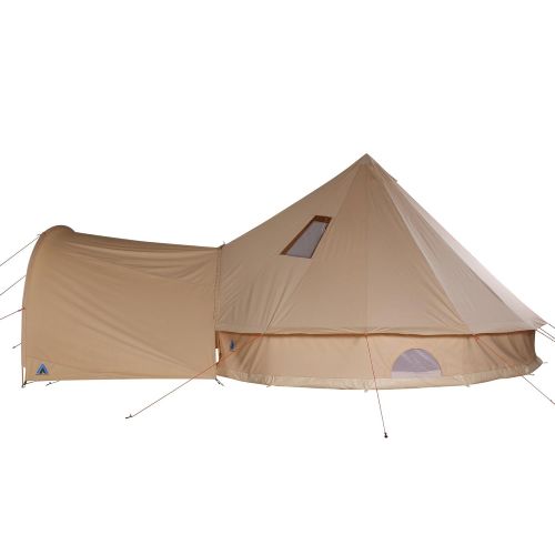  10T Outdoor Equipment 10T Camping-Zelt Desert 10+ wasserdichtes Familienzelt Tipi aus Baumwoll-Mischgewebe + Sonnendach