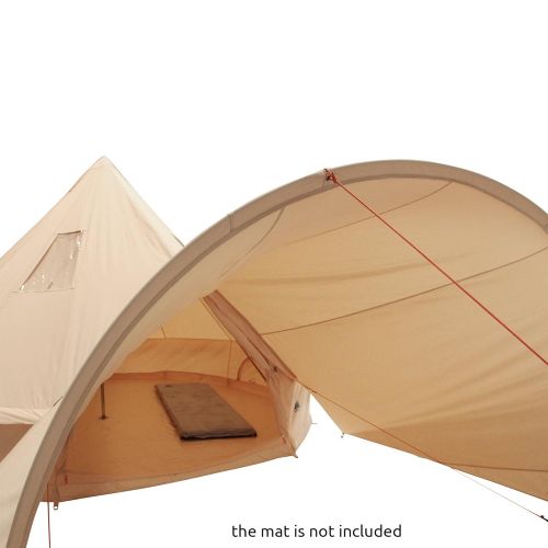  10T Outdoor Equipment 10T Camping-Zelt Desert 10+ wasserdichtes Familienzelt Tipi aus Baumwoll-Mischgewebe + Sonnendach