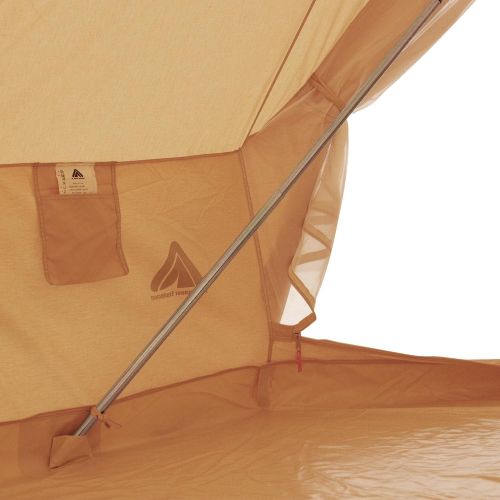  10T Outdoor Equipment 10T Camping-Zelt Desert 10+ wasserdichtes Familienzelt Tipi aus Baumwoll-Mischgewebe + Sonnendach