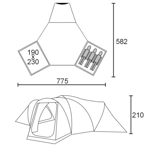  10T Outdoor Equipment 10T Zelt Highhills 6 Mann Kuppelzelt wasserdichtes Familienzelt 5000mm Campingzelt feste Bodenwanne