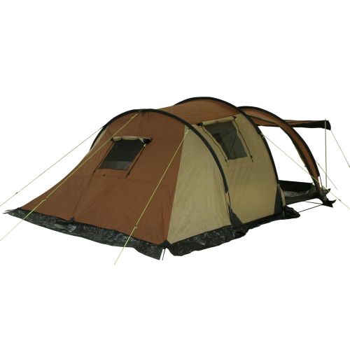  10T Outdoor Equipment Felton 4 1182763774 Tunnel Tent 4 Person Beige / Chestnut Brown