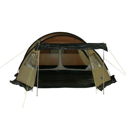  10T Outdoor Equipment Felton 4 1182763774 Tunnel Tent 4 Person Beige / Chestnut Brown