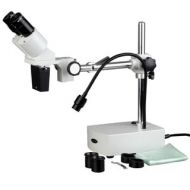 10X-15X Binocular LED Stereo Microscope Boom Arm with Gooseneck Light by AmScope