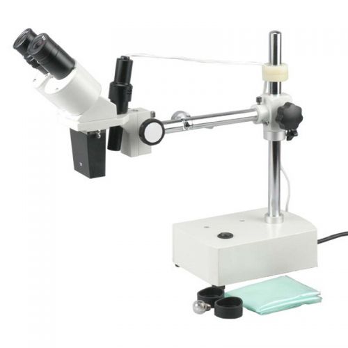  10X-20X Binocular Boom Arm Stereo Microscope Plus Light by AmScope