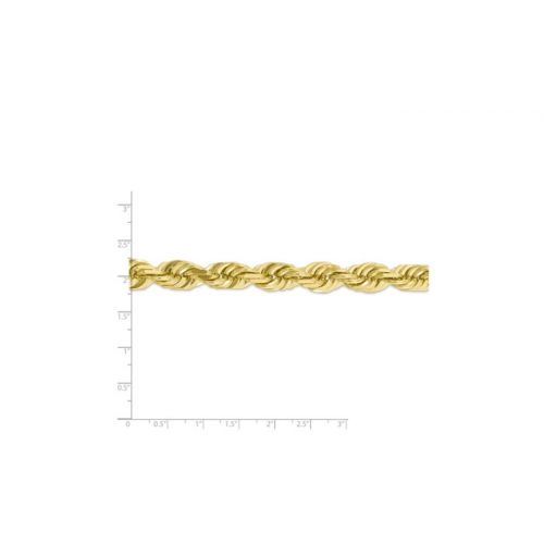  10k Yellow Gold 8in 0.3IN Handmade DC Rope Chain Bracelet