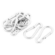 10pcs Outdoor 6mm Dia Silver Tone Metal Spring Loaded Clip Carabiner Hook by Unique Bargains