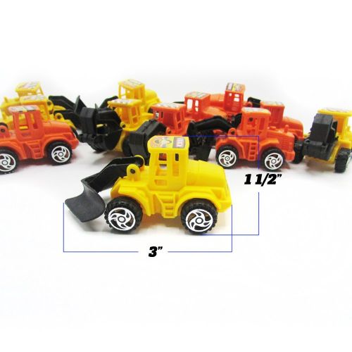  12 Pack Construction Vehicles Pull Back Style -Play Vehicles - Push and Play Engineering Trucks - Assorted Construction Designs