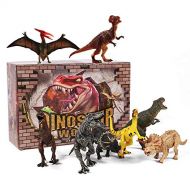 12 Pack Dinosaur Toys Educational Realistic Jumbo Large Dinosaurs Figures T-rex Triceratops Velociraptor for Boys Toddlers