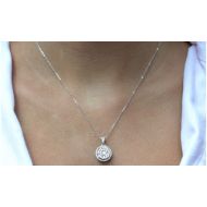 12.00 CTTW Luxe Halo Pendant Necklace Made with Swarovski Crystals by Elements of Love