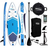 122200 AQUA SPIRIT All Skill Levels Premium Inflatable Stand Up Paddle Board for Adults & Youth | Beginner & Intermediate iSUP Touring & Racing Model | Adjustable Aluminum Paddle Carry Ba