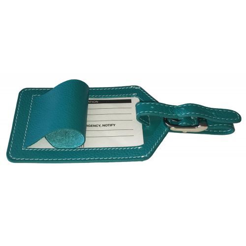  123 Cheap Checks Personalized Monogrammed Teal Leather RFID Passport Wallet and 2 Luggage Tags