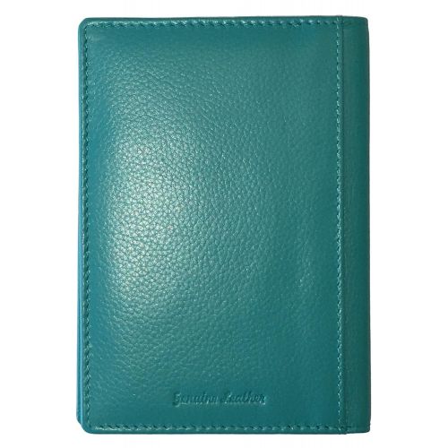  123 Cheap Checks Personalized Monogrammed Teal Leather RFID Passport Wallet and 2 Luggage Tags