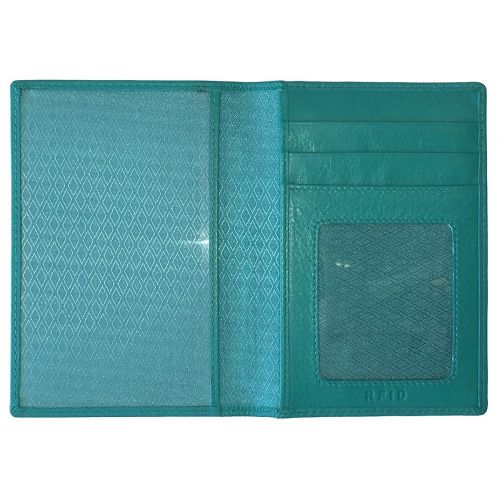  123 Cheap Checks Personalized Monogrammed Teal Leather RFID Passport Wallet and 2 Luggage Tags