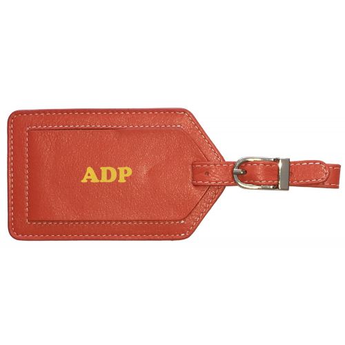  123 Cheap Checks Personalized Monogrammed Orange Leather RFID Passport Wallet and 2 Luggage Tags