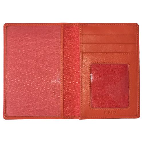  123 Cheap Checks Personalized Monogrammed Orange Leather RFID Passport Wallet and 2 Luggage Tags