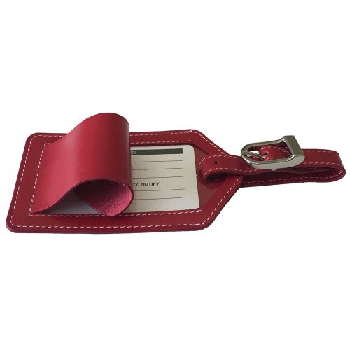  123 Cheap Checks Personalized Monogrammed Red Leather RFID Passport Wallet and 2 Luggage Tags