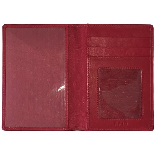  123 Cheap Checks Personalized Monogrammed Red Leather RFID Passport Wallet and 2 Luggage Tags