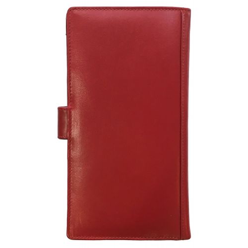  123 Cheap Checks Personalized Monogrammed Red Leather RFID Travel Wallet