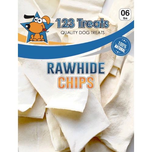  123 Treats - Rawhide Chips for Dogs | Quality Bulk Dog Rawhide Chews - No Additives, Chemicals or Hormones from Natural Grass Fed Livestock