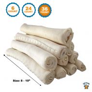 123 Treats Premium Rawhide Retriever Rolls for Dogs  100% All-Natural Grass-Fed Free-Range Small Beef Rawhide Rolls Bulk  High-Protein Healthy Chew Treats to Improve Pet Dental H