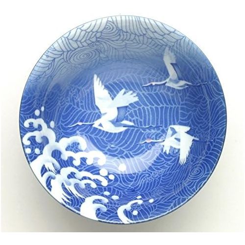  123kotobukijapanstore Japanese 6 Tayo Blue Wave/Cranes Bowl