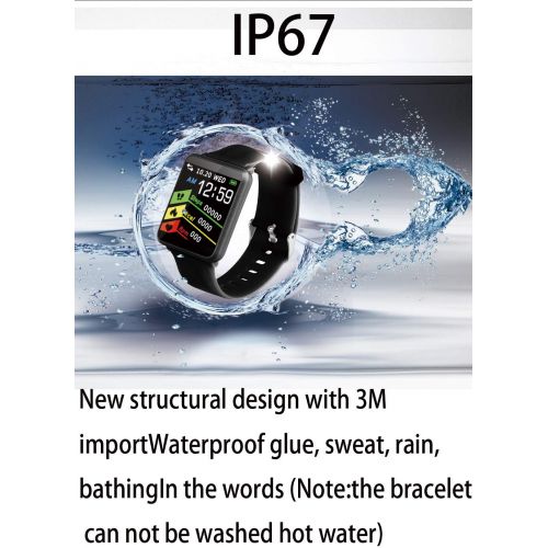  12shage Smartwatch Sports Fitness Armband Herzfrequenz Aktivitat Schrittzahler Blutdruckuhr (Schwarz)
