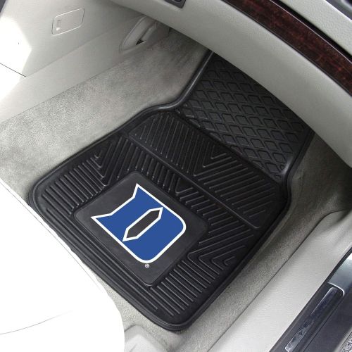  13010 CC Sports Decor NCAA Duke University Blue Devils 2-PC Vinyl Front Car Mat Set, Universal Size