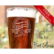 1337ShadyGlassware CUSTOM Brewery Style Wedding Pint Glass - Laser Engraved Wedding Favor, Beer Themed Wedding Decor, Custom and Free Personalization, 16 ounce