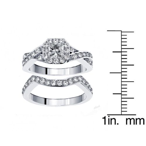  14k 18k White Gold 1 13ct TDW Diamond Braided Bridal Ring Set