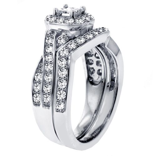  14k 18k White Gold 1 13ct TDW Diamond Braided Bridal Ring Set