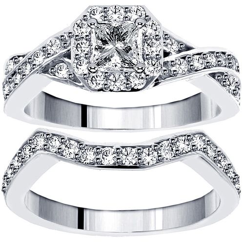  14k 18k White Gold 1 13ct TDW Diamond Braided Bridal Ring Set
