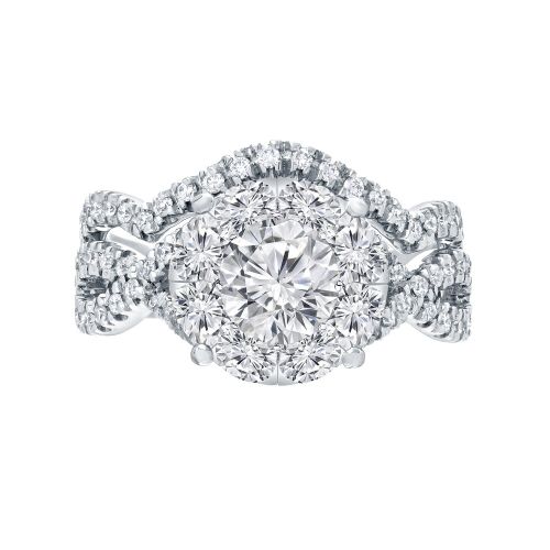  Auriya 14k 1 15ct TDW Cluster Diamond Braided Bridal Ring Set (H-I, I1-I2) by Auriya