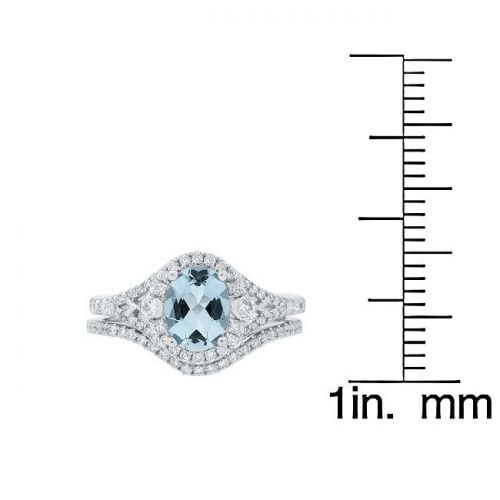  14k White Gold Aquamarine and 12ct TDW Diamond Ring (G-H, I1-I2) by Anika and August