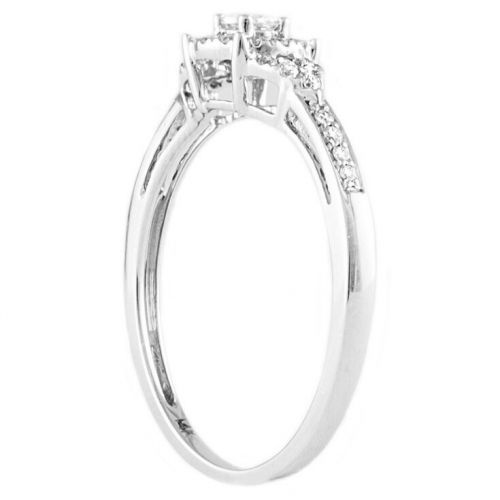  14k White Gold 13ct TDW Bridal Halo Engagement Ring Set by BHC