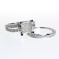 14k White Gold 1/2ct Diamond Engagement, Anniversary Ring Set
