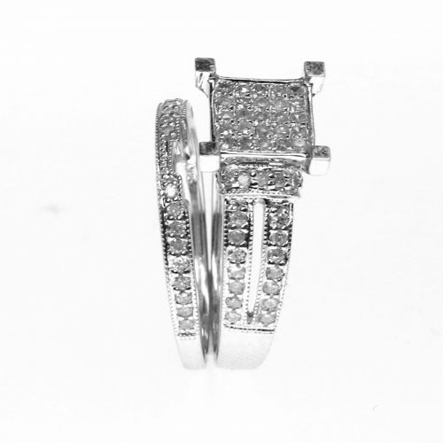  14k White Gold 12ct Diamond Engagement, Anniversary Ring Set