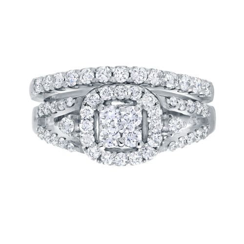  Auriya 14k 1ct TDW Cluster Diamond Bridal Ring Set (H-I, I1-I2) by Auriya